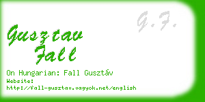 gusztav fall business card